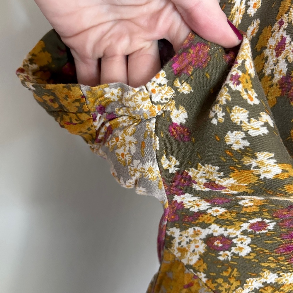 Anthropologie Tiny Shoreline Floral Midi Dress Boho Cottage Whimsy Feminine | XS - Picture 9 of 15